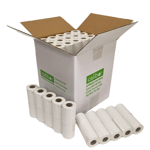 Calibor Thermal Paper 57mm x 38mm 100 Rolls/Box