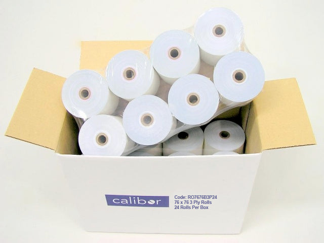 Calibor Bond 3 Ply Paper Roll 76mm X 76mm 24 Rolls/Box